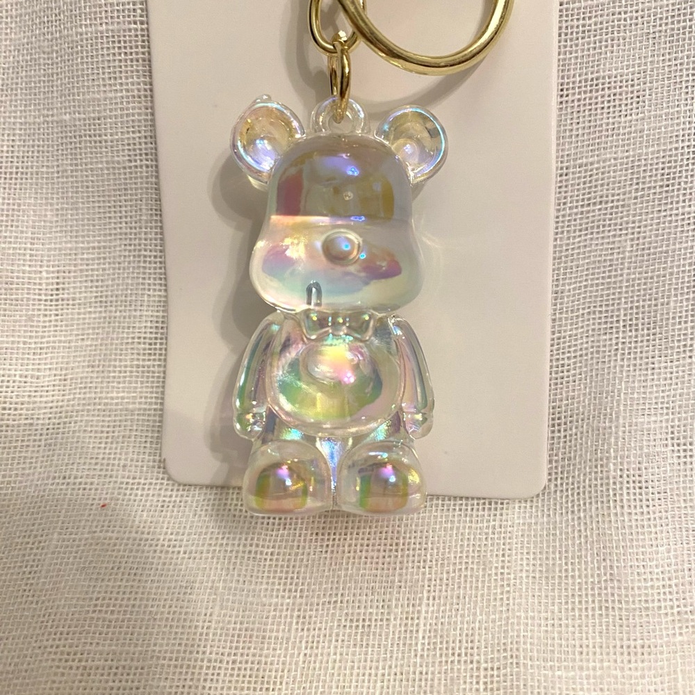 Iridescent Teddy Bear Keychain/Bag Charm Set of 6 | Add some fun to your bag - Picture 3 of 9